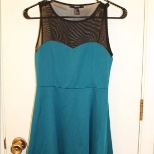 Teal and mesh dress